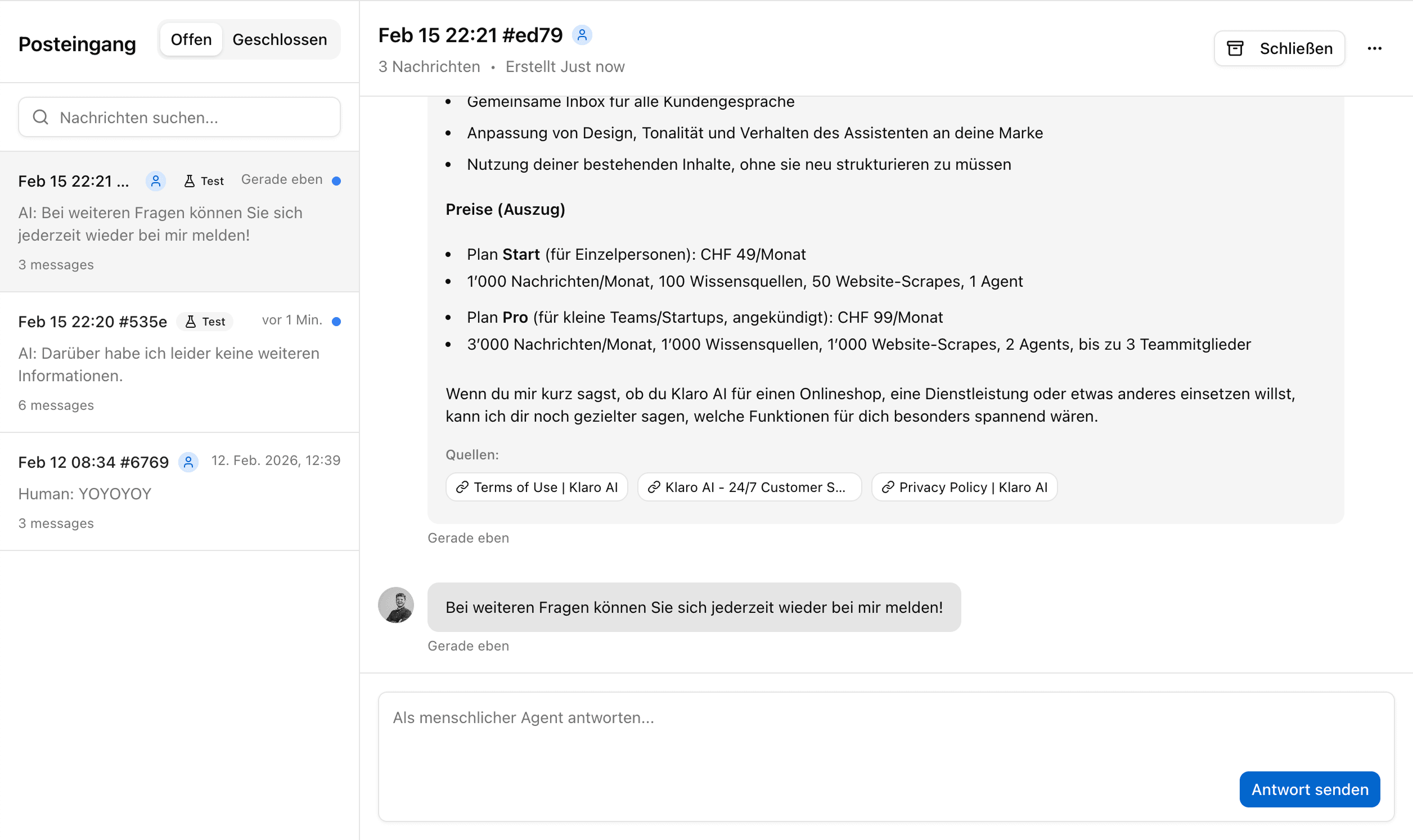 Volle Kontrolle mit einem gemeinsamen Posteingang